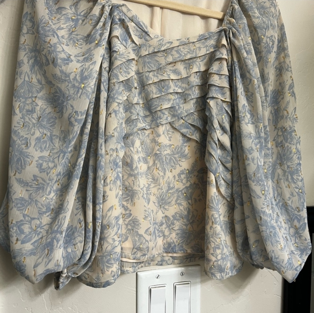 ๐ Floral Puff Sleeve Top - Picture 3 of 4